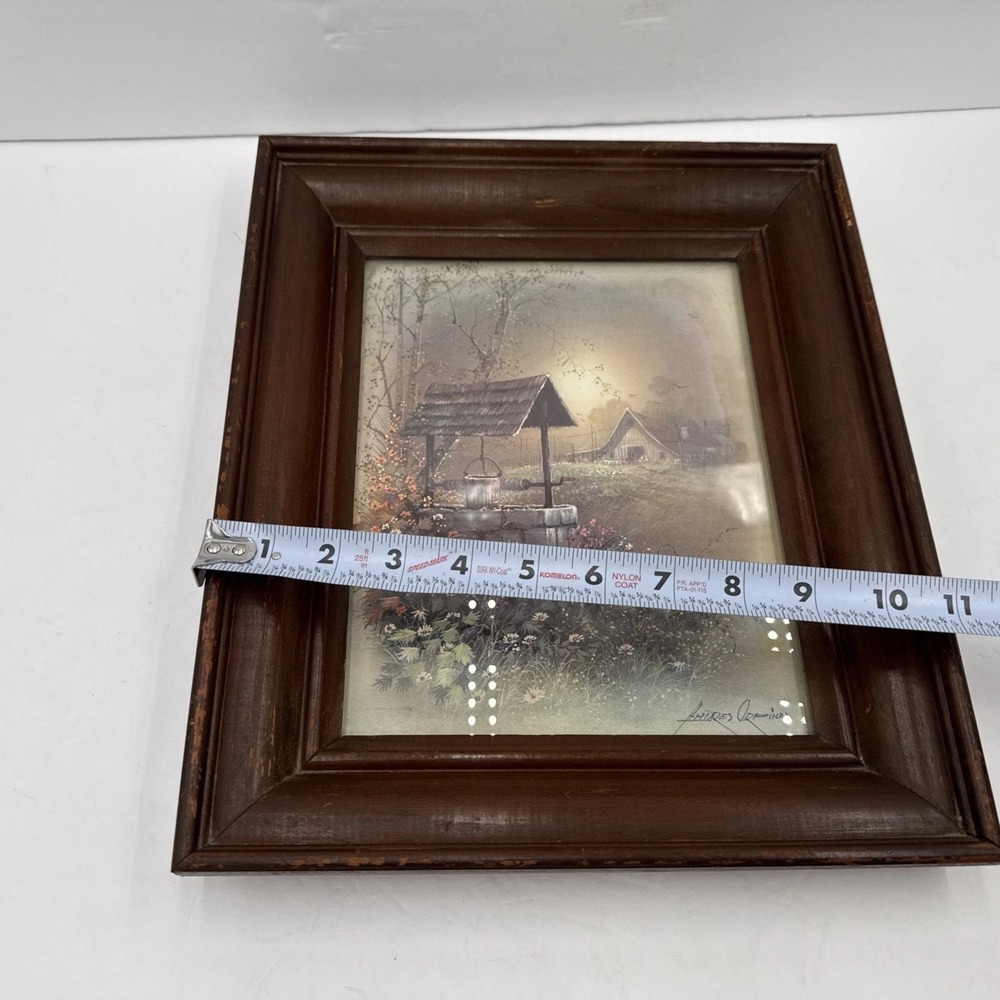 Vintage Andres Orpinas Lithograph Print Litho Wishing Well Framed 13x11 - Picture 5 of 7
